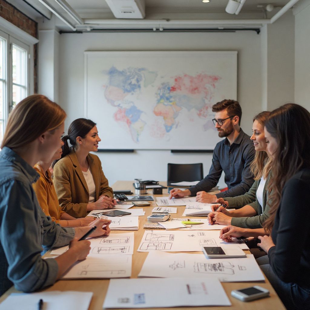 Team brainstorming new product ideas