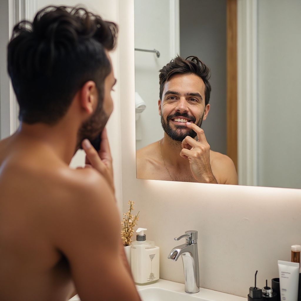 Men's skincare routine demonstration