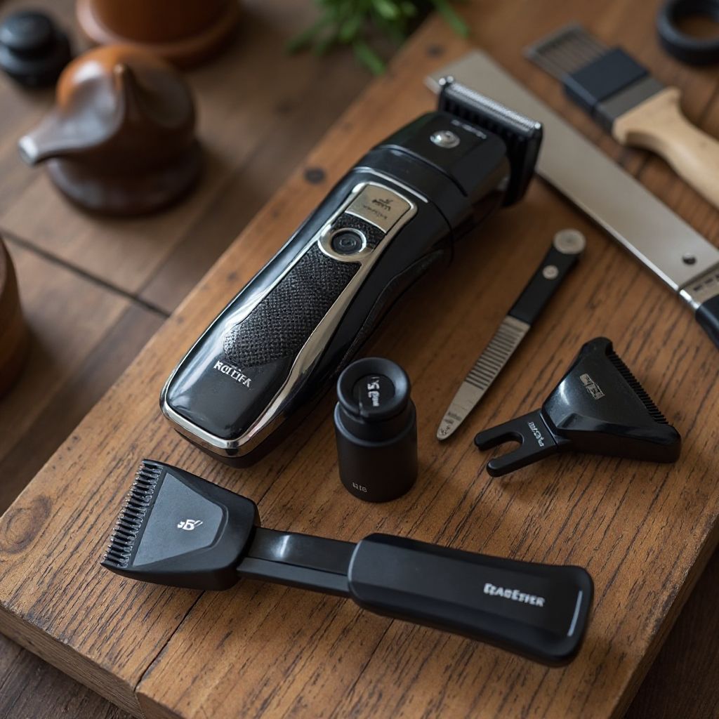 Premium beard trimmer with multiple attachments